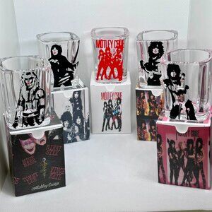 Motley Crue Shot Glass Set of 5 w/ Matching Boxes